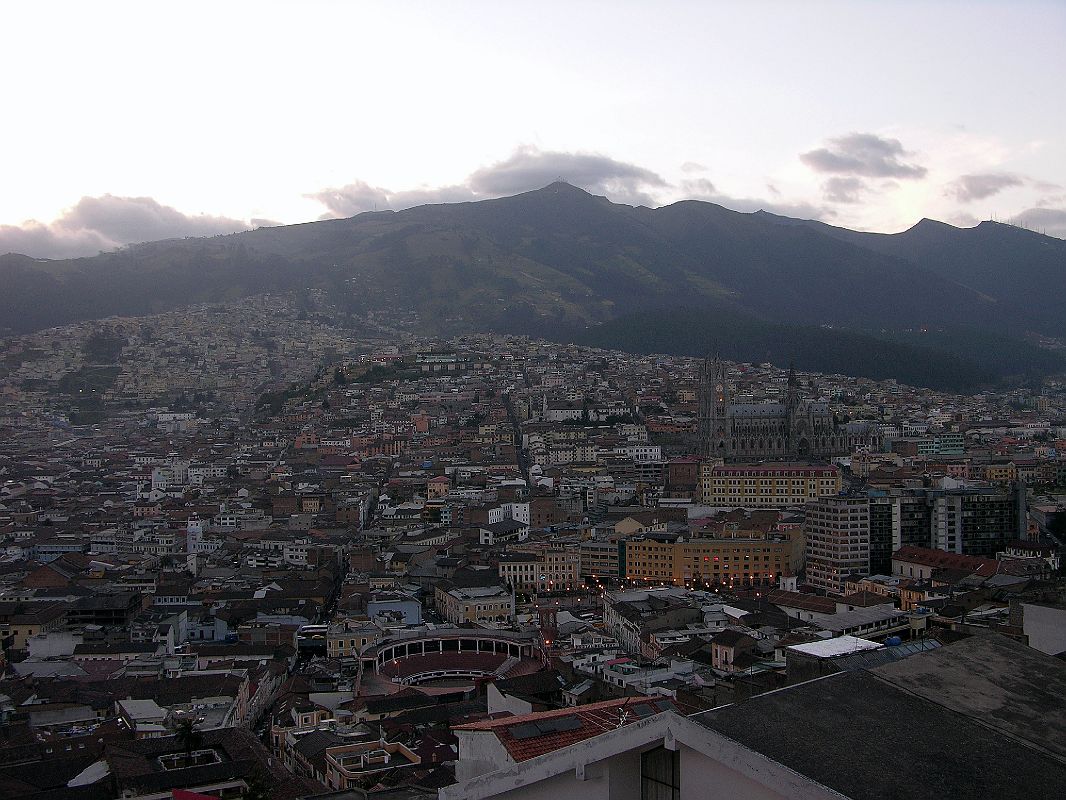 Ecuador Quito 07-03 Old Quito Cafe Mosaico View Of Old Quito And The Basilica